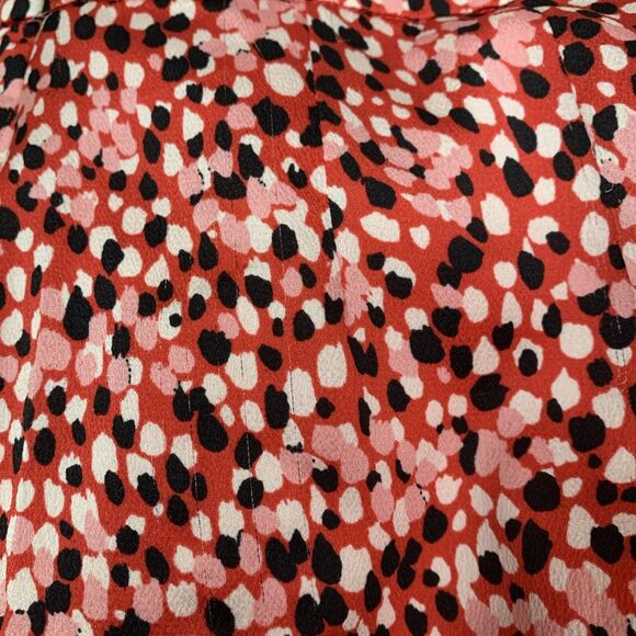 TALBOTS Red Raining Dots Charmeuse Flounced Skirt Sz Petite 4p - Picture 7 of 7
